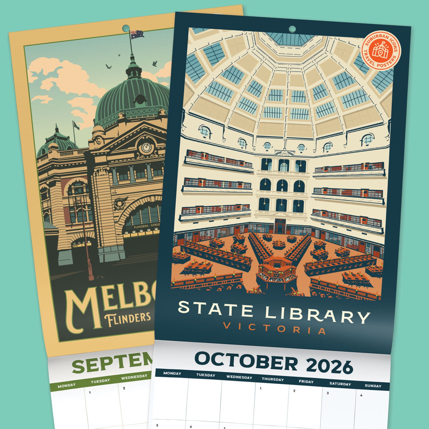 2026 'Iconic Melbourne' Calendar by Suburban Icons with 2 FREE postcards