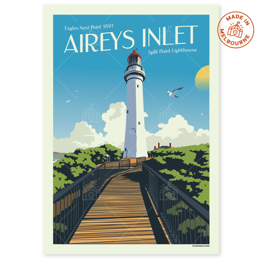 Split Point Lighthouse Aireys Inlet Suburban Icon Poster