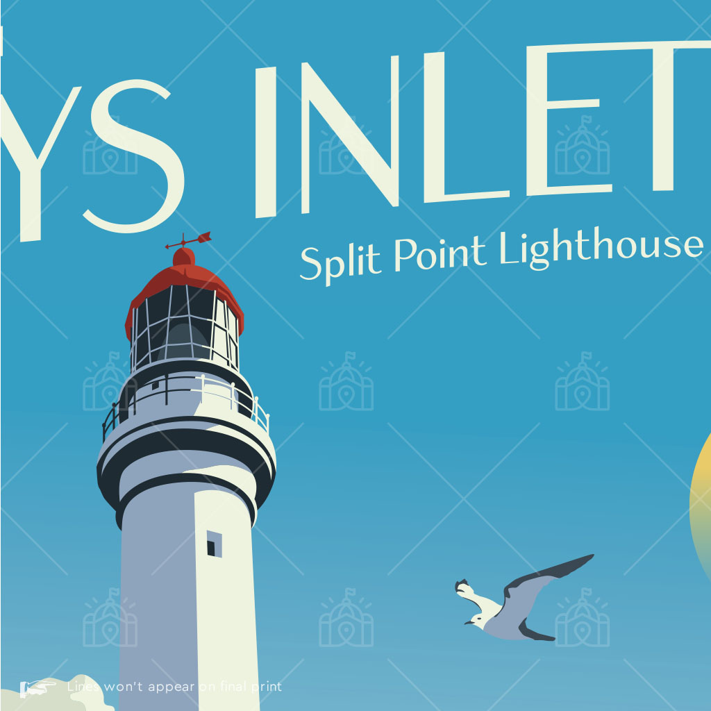 Split Point Lighthouse Aireys Inlet Suburban Icon Poster