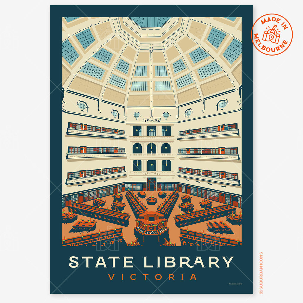 State Library Victoria La Trobe Reading Room Suburban Icon Poster