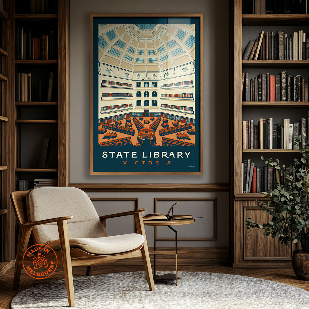 State Library Victoria La Trobe Reading Room Suburban Icon Poster