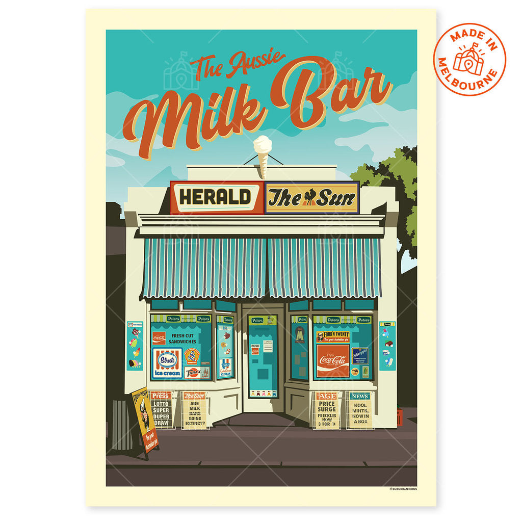 The Aussie Milk Bar 70s & 80s Suburban Icon Poster