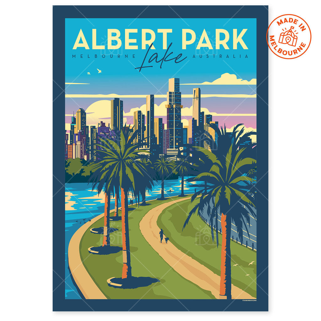 Albert Park Lake Sunset Suburban Icon Poster