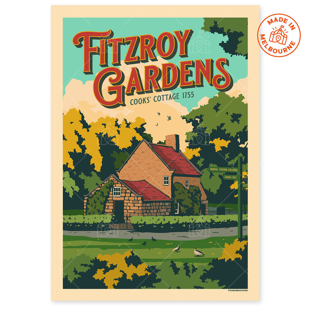 Cooks' Cottage Fitzroy Gardens Suburban Icon Poster
