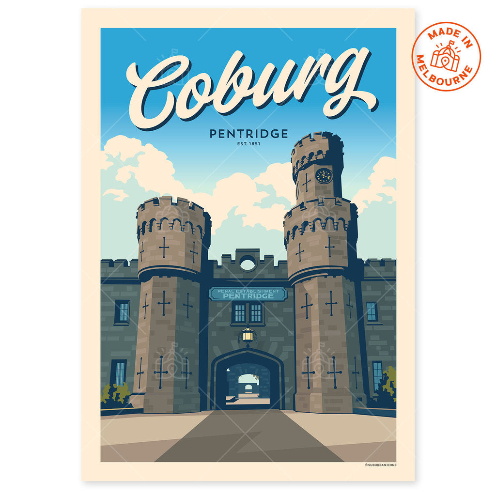 Coburg Pentridge Prison Suburban Icon Poster