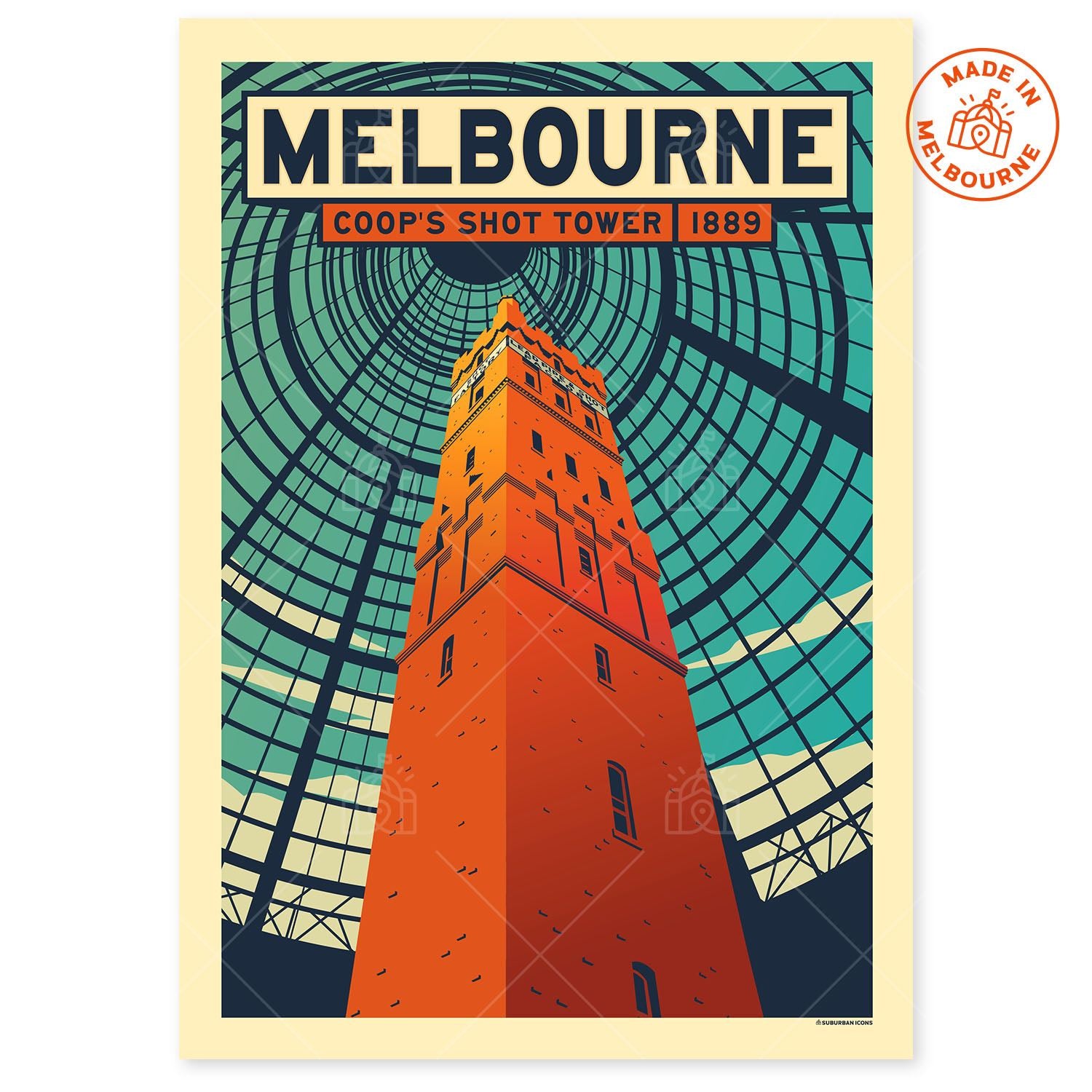 Coop’s Shot Tower Melbourne Central Suburban Icon Poster