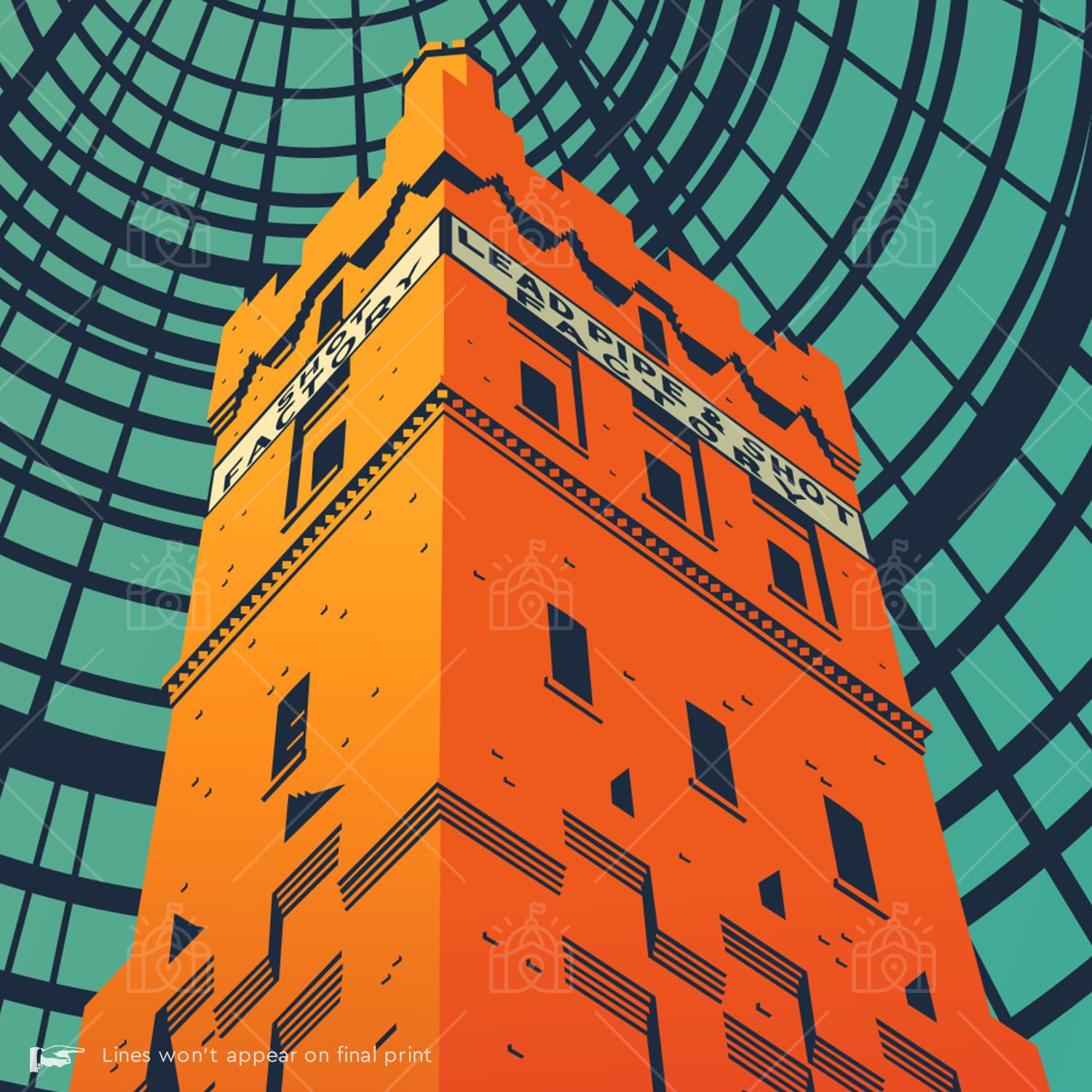 Coop’s Shot Tower Melbourne Central Suburban Icon Poster