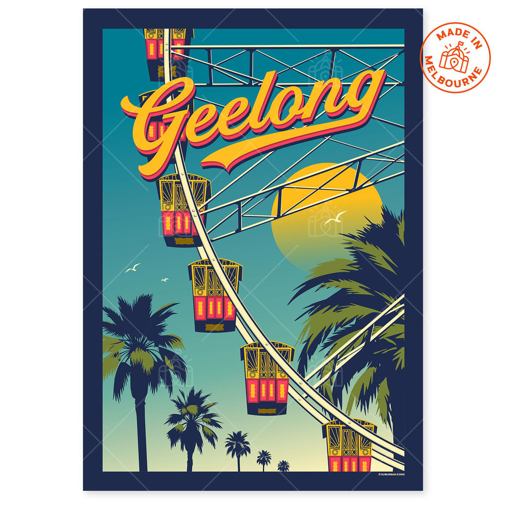 Geelong Ferris Wheel (Giant Sky Wheel) Suburban Icon Poster