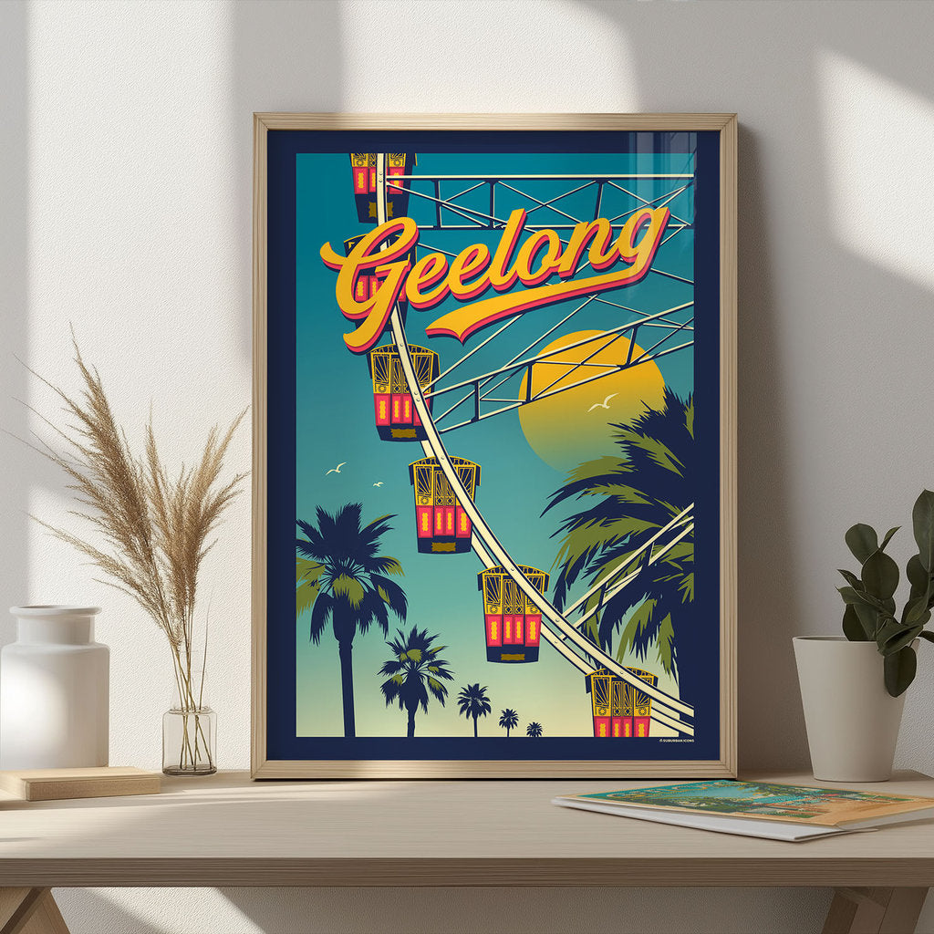 Geelong Ferris Wheel (Giant Sky Wheel) Suburban Icon Poster