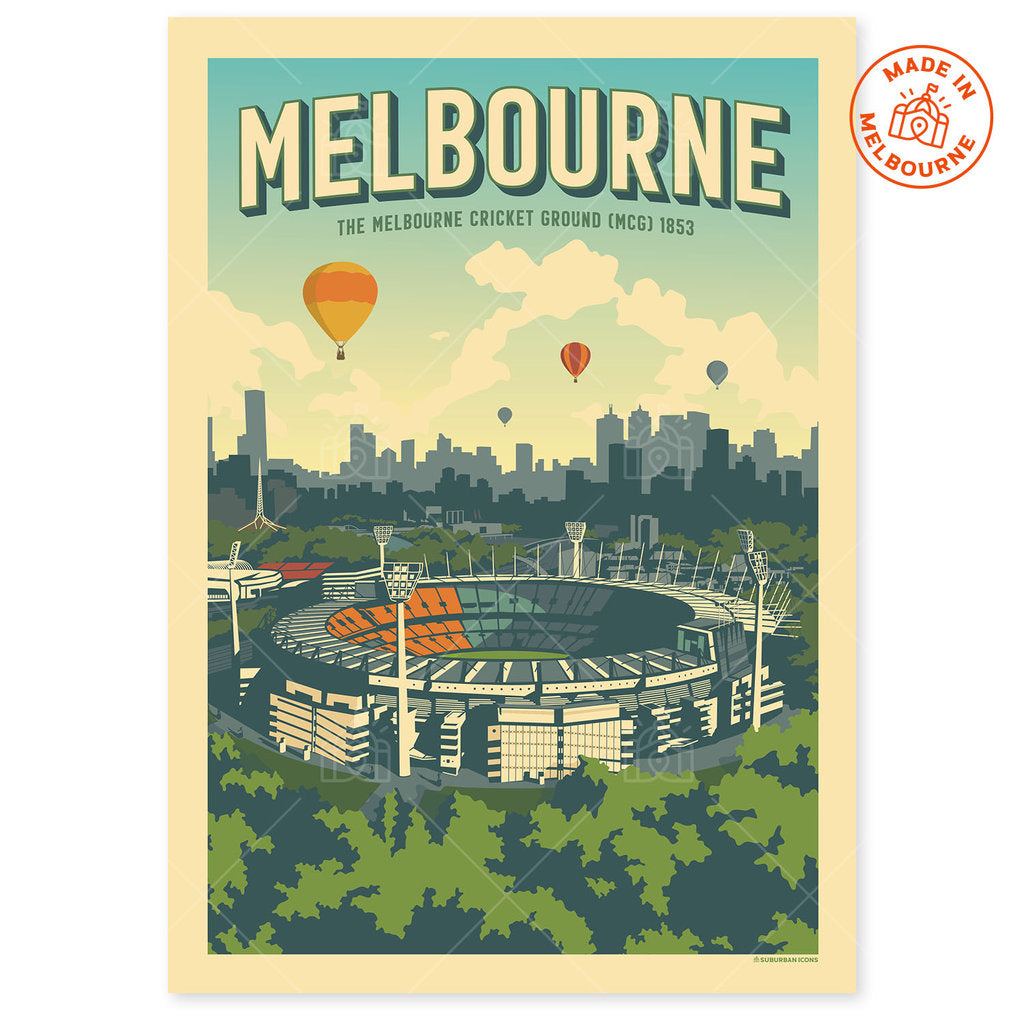 Melbourne Cricket Ground MCG Suburban Icon Poster