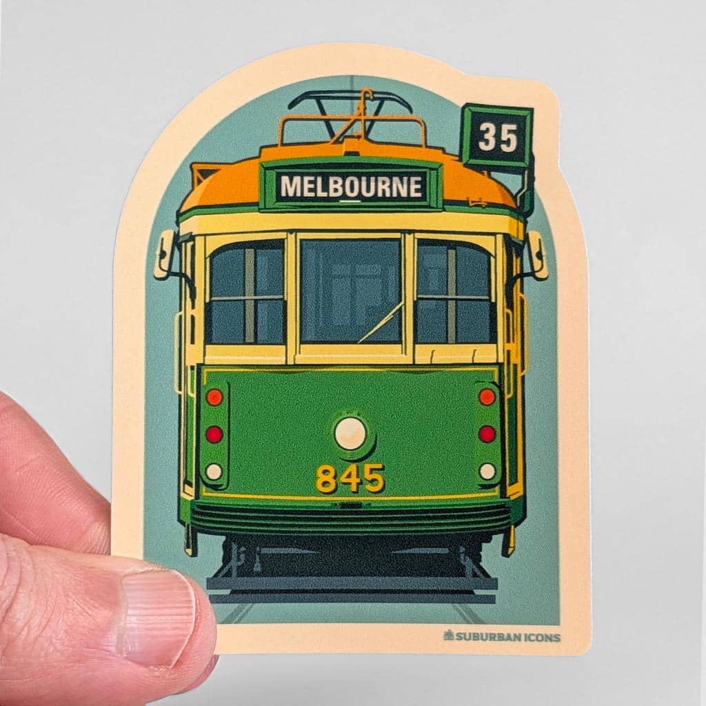 Melbourne Tram W-Class Vintage Blue Sticker