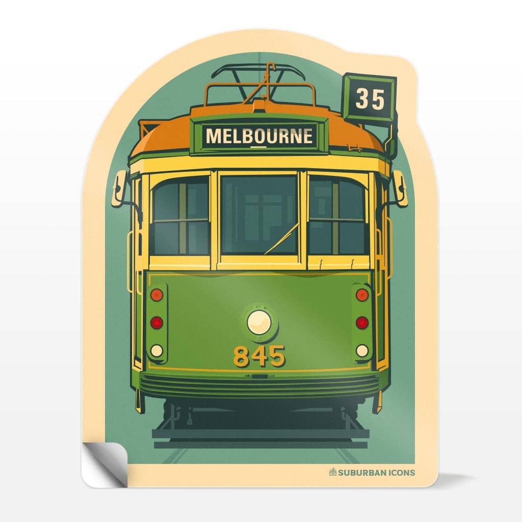 Melbourne Tram W-Class Vintage Blue Sticker