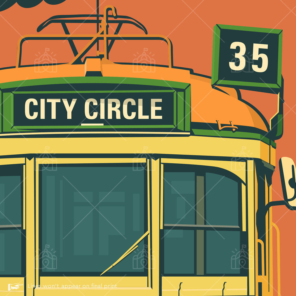 Melbourne Tram W-Class Vintage Orange Suburban Icon Poster