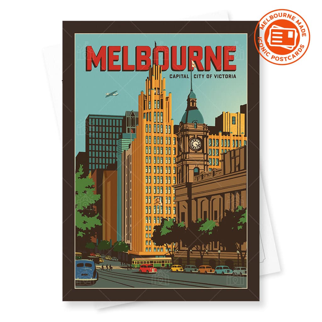 Melbourne’s 1940 Travel Poster Tribute Postcard
