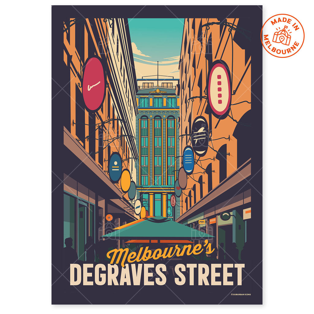Melbourne's Degraves Street Suburban Icon Poster