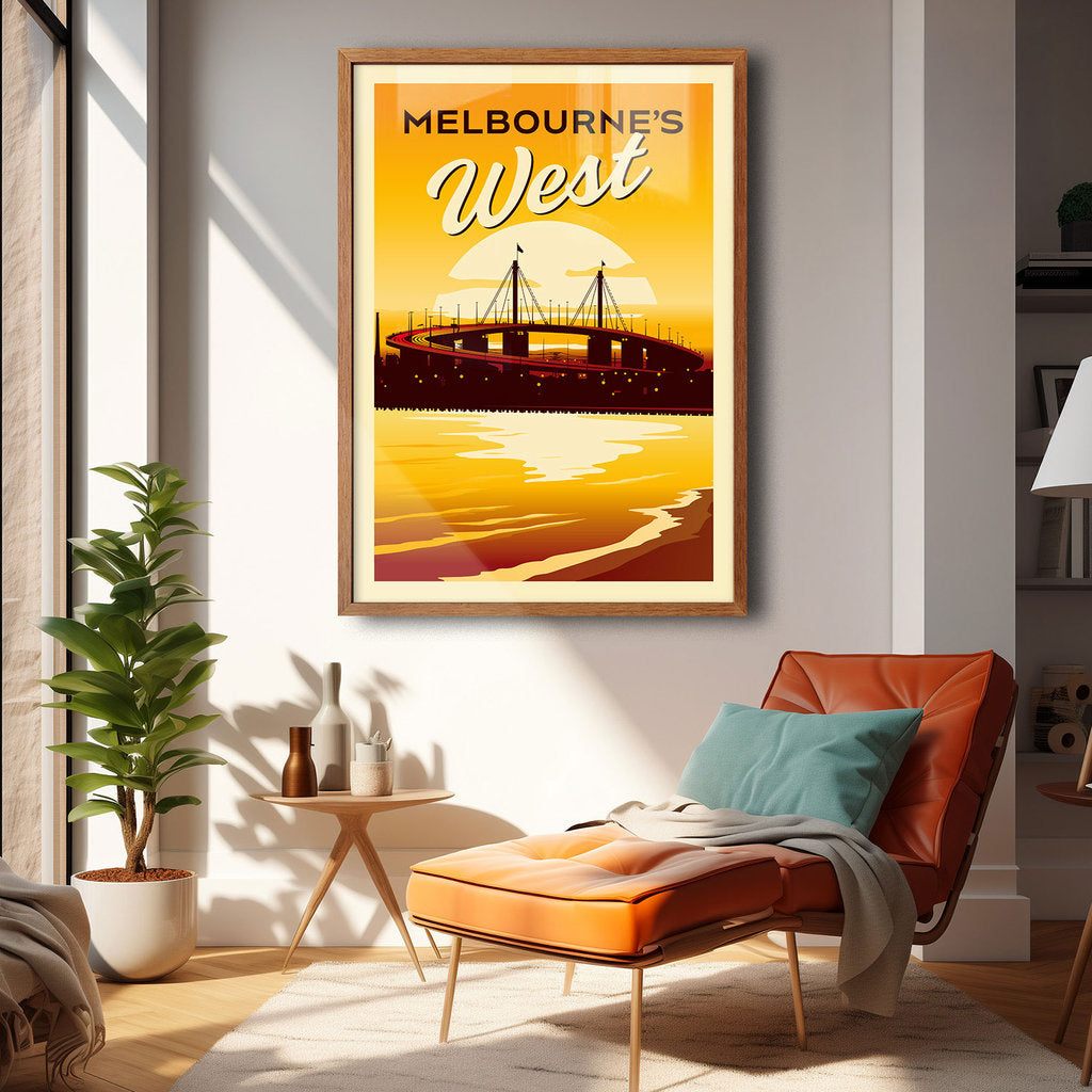 Melbourne's West Westgate Bridge Art Suburban Icon Poster