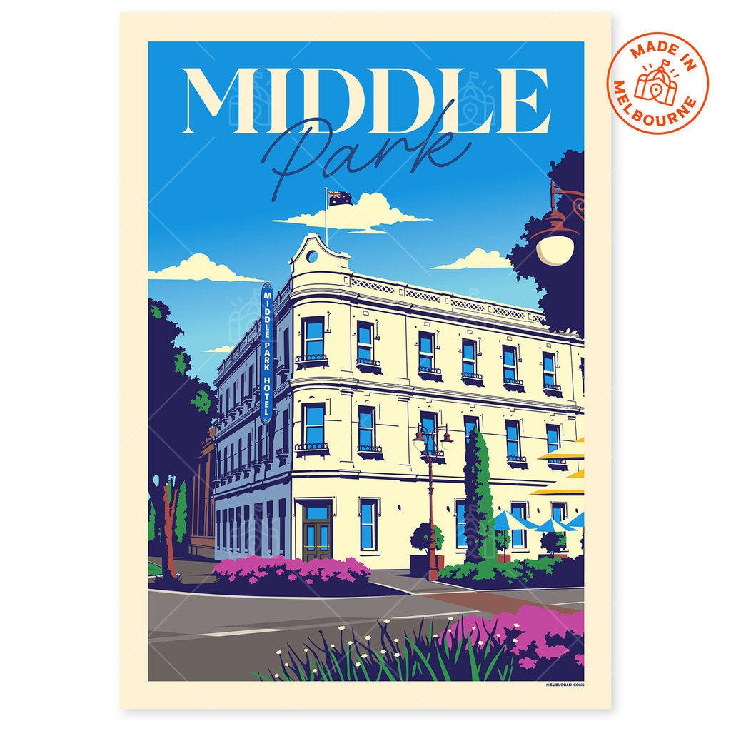 Middle Park Hotel Suburban Icon Poster