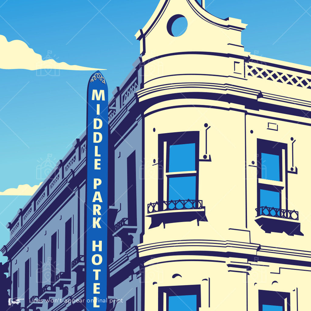 Middle Park Hotel Suburban Icon Poster