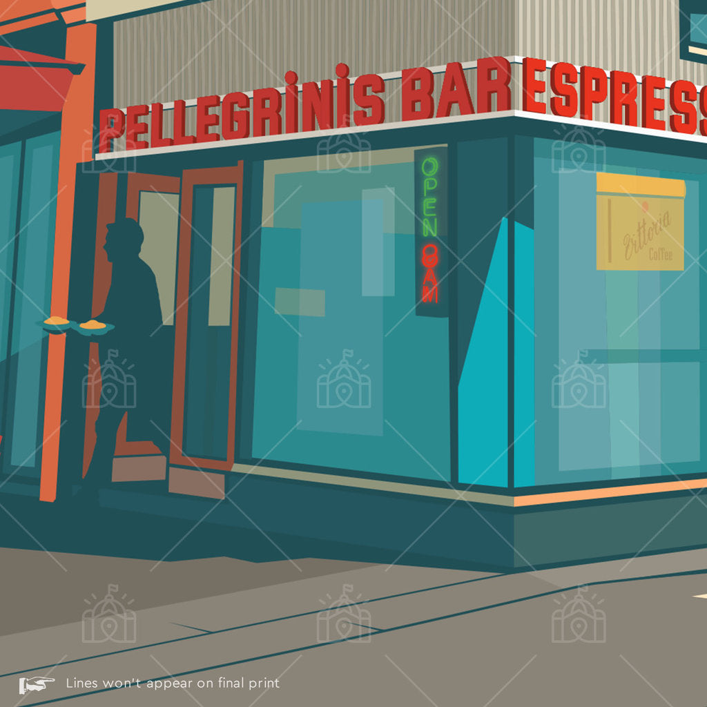 Pellegrini’s Espresso Bar Suburban Icon Poster