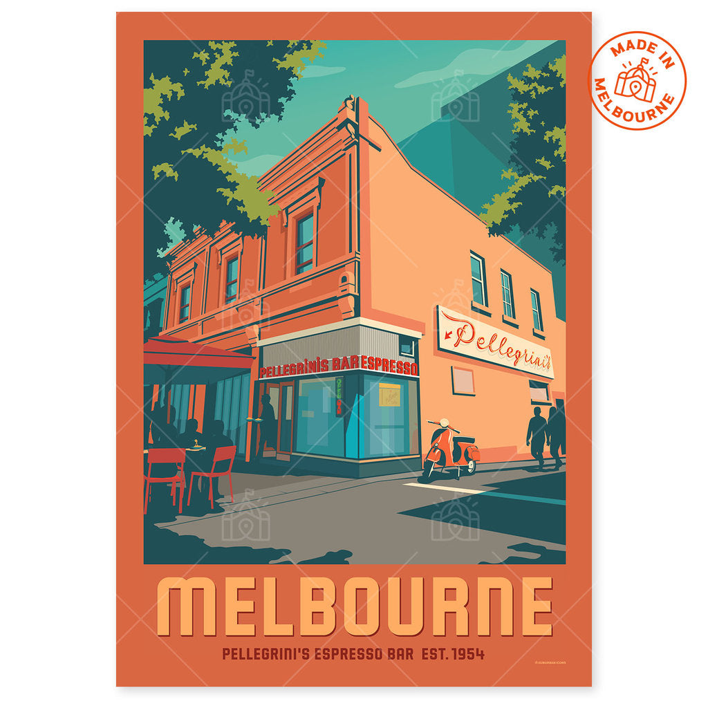 Pellegrini’s Espresso Bar Suburban Icon Poster