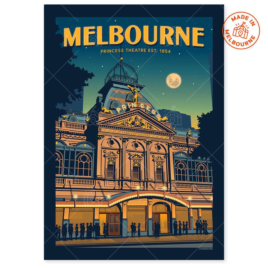 Princess Theatre Melbourne Suburban Icon Poster