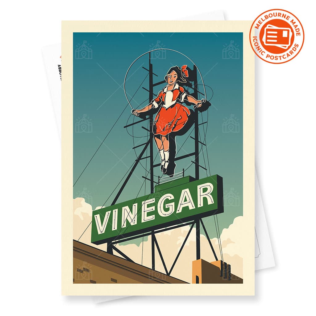 Skipping Girl Vinegar Melbourne Postcard