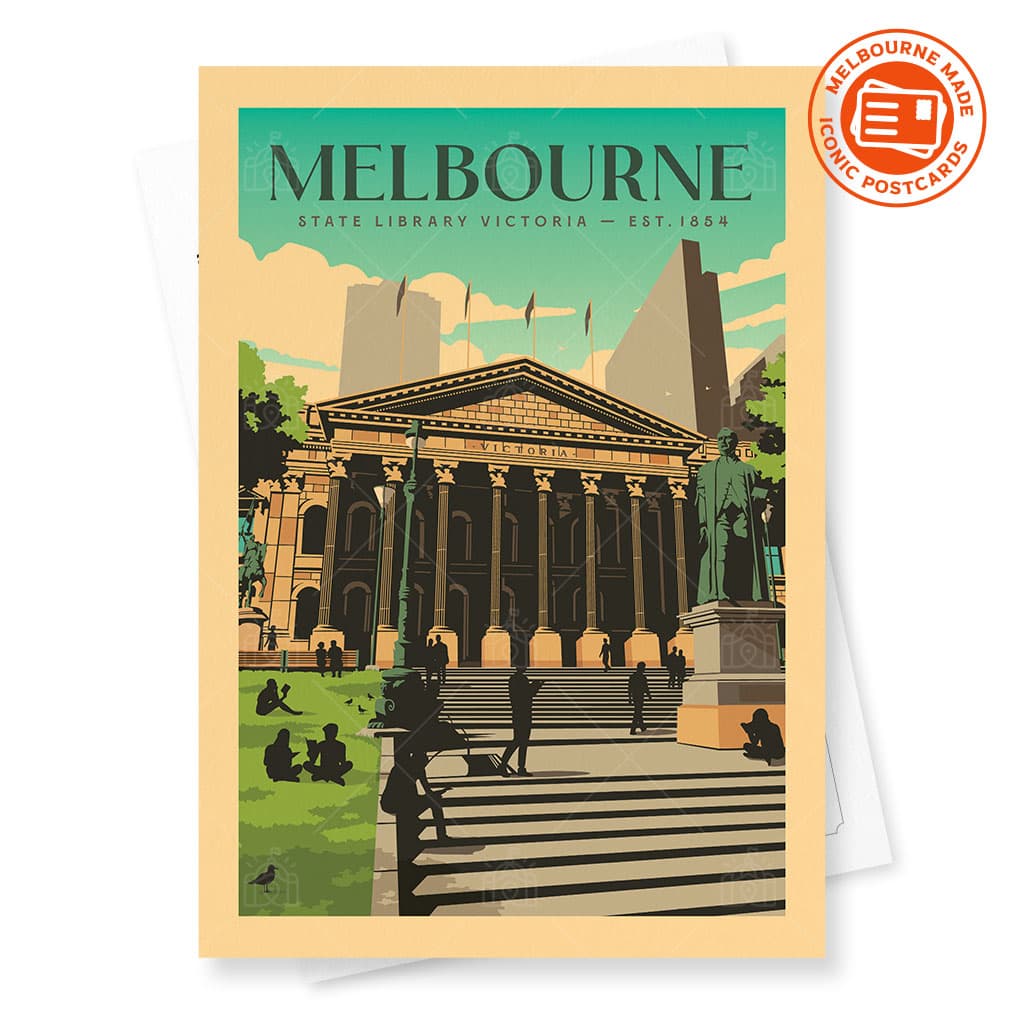 State Library Victoria Forecourt Postcard