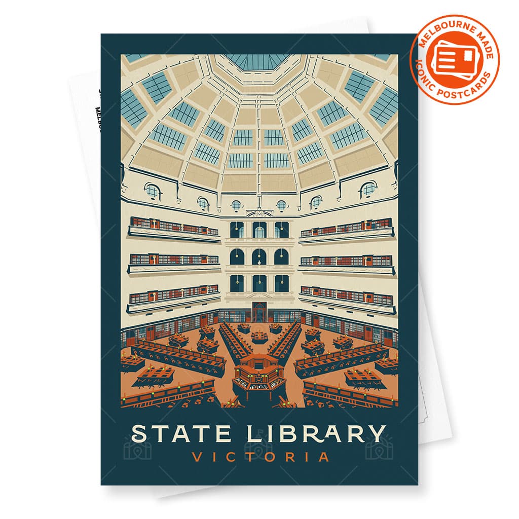 La Trobe Reading Room Melbourne Postcard