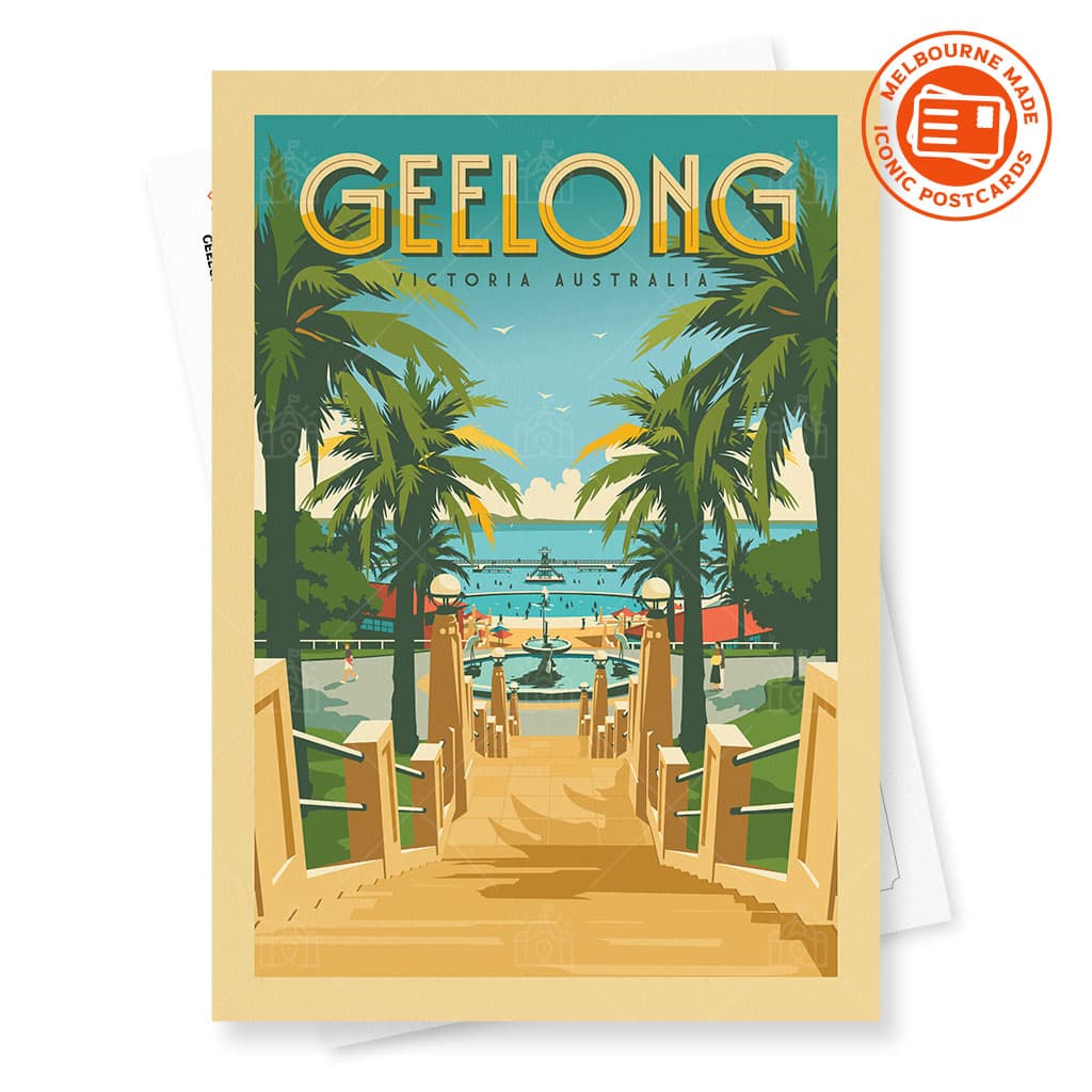 Spanish Steps of Eastern Beach Geelong Postcard