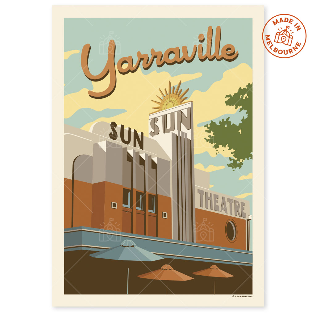 Sun Theatre Yarraville Suburban Icon Poster