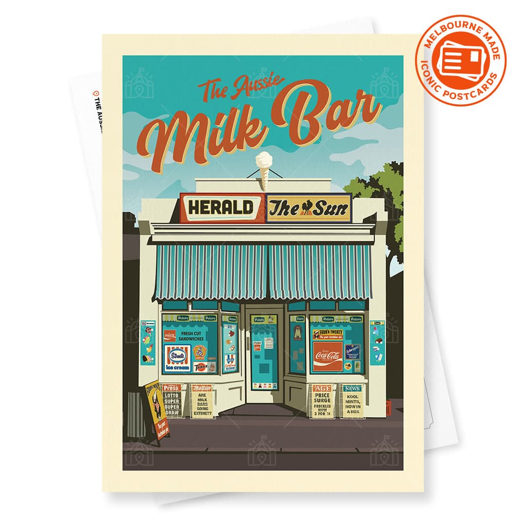 Aussie Milk Bar 70s & 80s Postcard