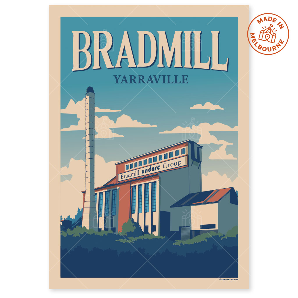 Bradmill Factory Yarraville Suburban Icon Poster